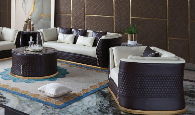 Tavolino da caffè design decorativo moderno rotondo per il salotto.