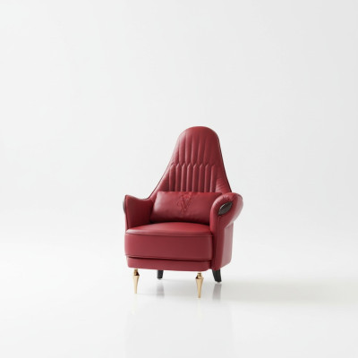 Poltrona Design Divano Divano Relax Lounge Pelle Lusso Club TV Imbottitura