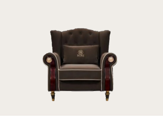 Nobile poltrona imbottita Chesterfield di design Seduta televisiva Club Lounge in tessuto di lusso