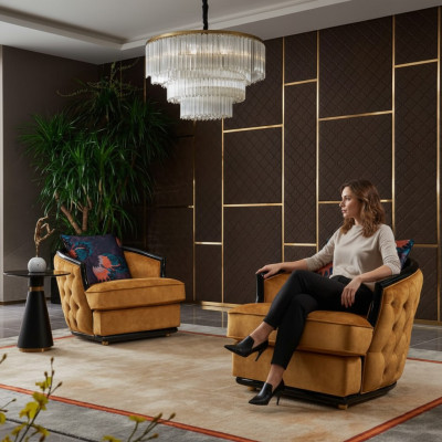 Sedia di design in tessuto di lusso divano da 1 posto divano TV relax lounge club imbottito