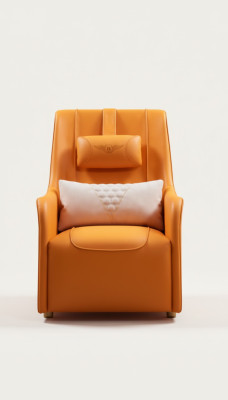 Poltrona relax in pelle Lounge Club Design divano di lusso con cuscini nuovi.
