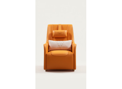 Poltrona relax in pelle Lounge Club Design divano di lusso con cuscini nuovi.