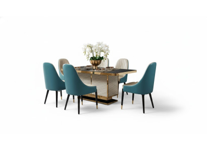 Tavolo da pranzo Design in acciaio inossidabile per sala da pranzo moderna, soggiorno e cucina.