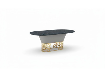 Tavoli da pranzo in metallo di lusso in acciaio inox per designer per il soggiorno con design in marmo.