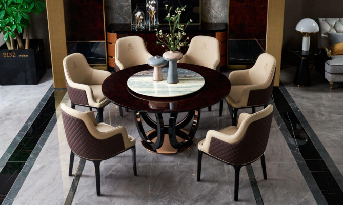 Design tavolo in legno Tavolo rotondo Tavoli da pranzo rotondi 150 cm Classe di lusso
