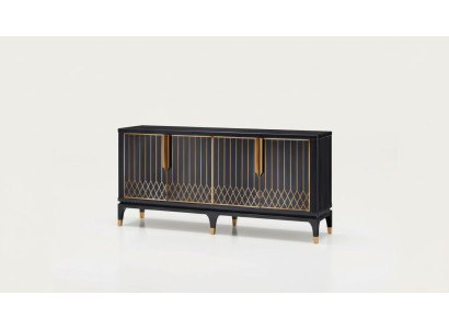 Mobile consolle in legno con design da credenza.