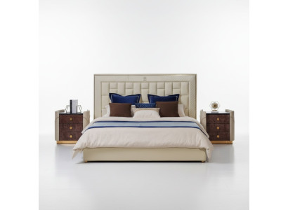 Letto Camera da letto Design Letti Comodini Mobili di lusso Set da 3 pezzi
