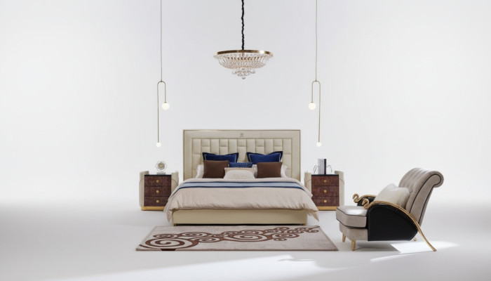 Design Letto in pelle di lusso Letti imbottiti matrimoniali moderni 180x200