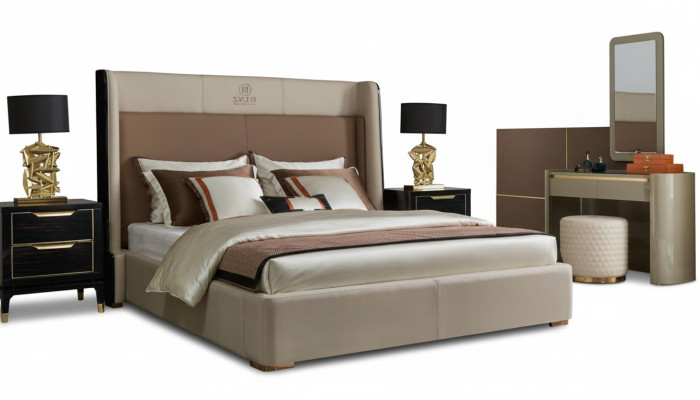 Design camera da letto 6 pezzi set completo Letto comodino Toeletta