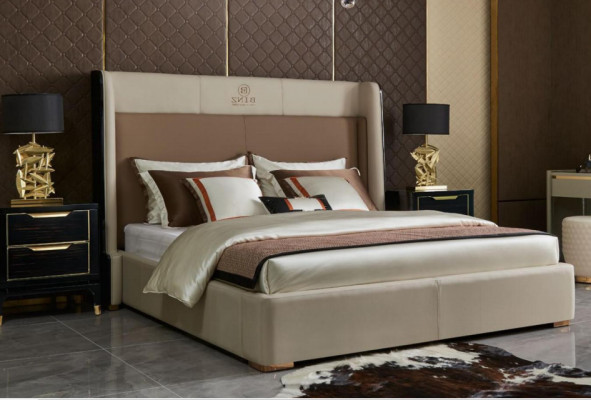 Letto Camera da letto Set design Mobili Di lusso Letti 2x Comodino 3 pezzi Struttura del letto