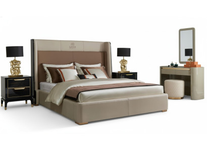 Lussuoso letto dell'hotel, letto matrimoniale, design in legno, letto moderno 180x200, camera da letto matrimoniale.