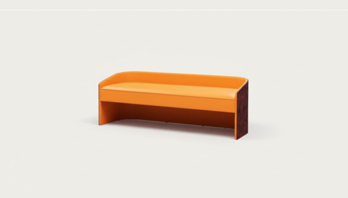 Cuscino per sedile, cuscino per panca, cuscino per sedile, sgabello, panchina in pelle, legno, stile, designer, poggiapiedi.