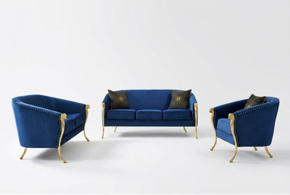 Set di divani 3 posti Design 321, divani imbottiti in tessuto per il relax moderno.