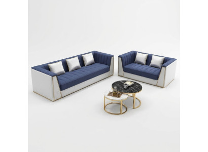 Divano modulare di design Divano di lusso Poltrona Set Set di 3 2 posti 2 pezzi.