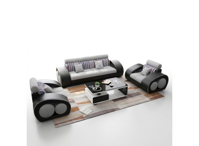 Divano in pelle Divano Salotto Set di divani in pelle 3 posti Design moderno Divano USB