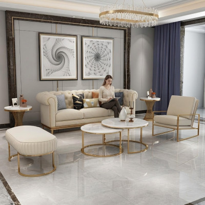 Divano Set di divani 3 + 1 posti Living Relax Pouf Design Divano Lounge