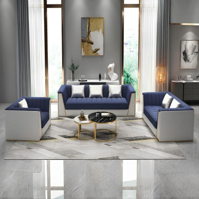 Set divano 3 2 1 posti design divani imbottiti in tessuto relax.