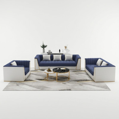 Set divano 3 2 1 posti design divani imbottiti in tessuto relax.