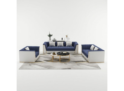 Set divano 3 2 1 posti design divani imbottiti in tessuto relax.