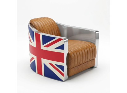 Pelle vera Vintage poltrona in pelle Poltrona design Rocket Union Jack Vintage Cigar