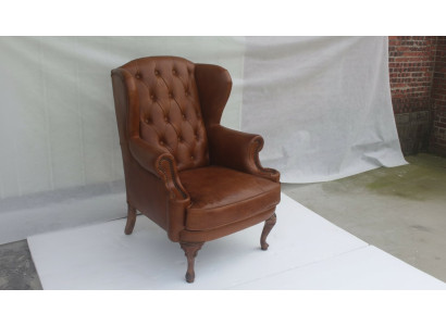 Chesterfield poltrona in pelle Sedia vintage Poltrona da club Sedia da ufficio Poltrona con padiglione.