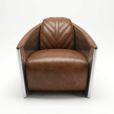 Poltrona in pelle stile aviatore da aereo, poltrona lounge vintage