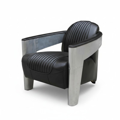 Pelle vera Design vintage Poltrona Sedia TV Pilota Aviatore