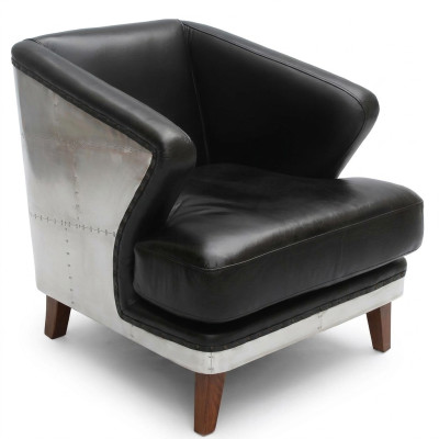 Poltrona da club in pelle nera Poltrona in pelle vintage Mobili Relax.