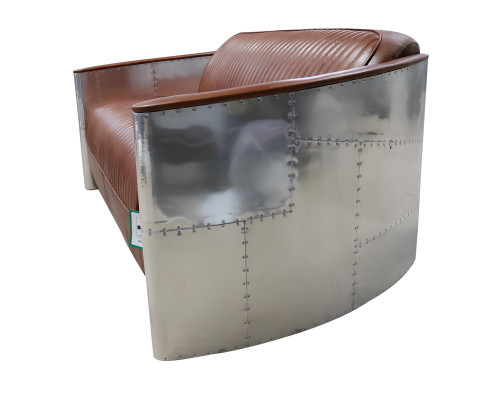 Design Club Divano a 3 posti in pelle divano vintage in pelle alluminio