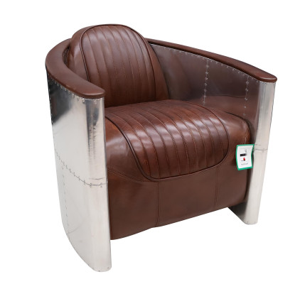 Sedia in pelle Sedia Aviator Poltrona da club Art Deco Poltrona da cocktail Poltrona da TV