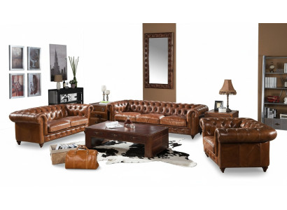 Design Club Lounge divano a 4 posti in pelle divano a 3 posti in pelle vintage Chesterfield