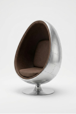 Design Sedia Lounge Retro Posti Sedile Uovo Sfera Argento Girevole Aviatore Spaziale