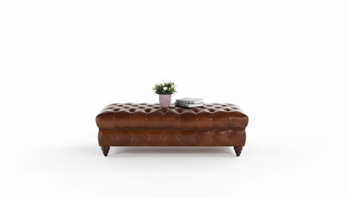 Vintage Chesterfield set di divani imbottiti in pelle divano 3 + 1 posti set 2 pezzi.