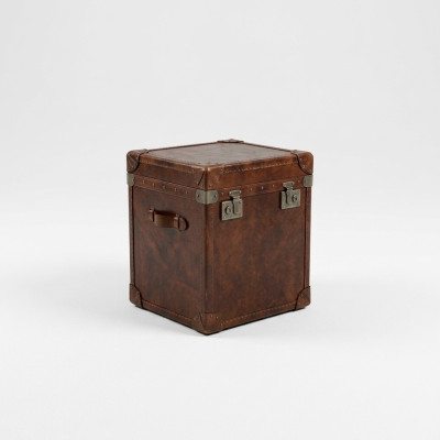 Tavolino vintage in pelle cubo baule tavolino divano tavolo da salotto valigia