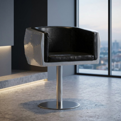 Sedia sedie Pelle alluminio Design mobili Sala da pranzo Poltrona Aviatore pelle autentica