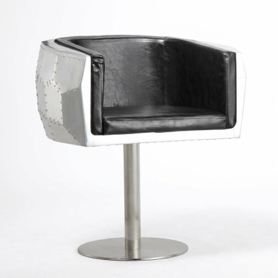 Sedia sedie Pelle alluminio Design mobili Sala da pranzo Poltrona Aviatore pelle autentica