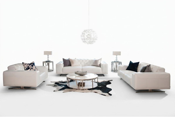 Chesterfield Set di divani in pelle 3+2+1 posti divano in pelle.