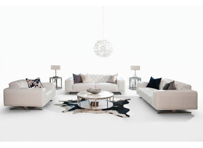 Chesterfield Set di divani in pelle 3+2+1 posti divano in pelle.