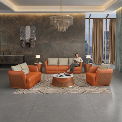 Divano in pelle divano paesaggio abitativo 3 2 1 Posti seduta design moderno Sofà Sofà