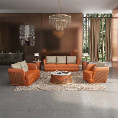 Divano in pelle divano paesaggio abitativo 3 2 1 Posti seduta design moderno Sofà Sofà