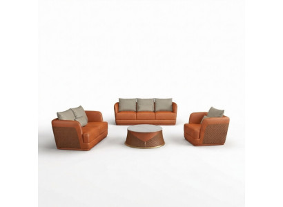 Divano in pelle divano paesaggio abitativo 3 2 1 Posti seduta design moderno Sofà Sofà