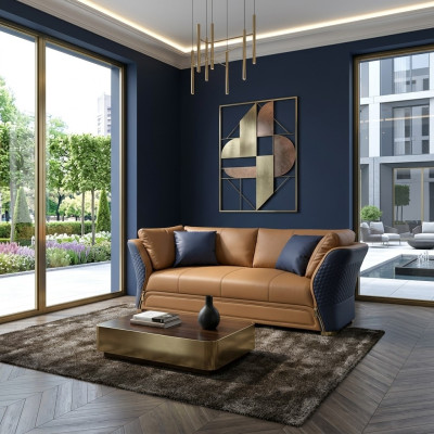 Divano a tre posti Divano Imbottito Design Seduta Divani Decorazioni Stanza Mobili Moderni