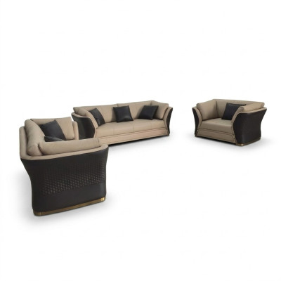 Poltrona Design Divano Sofa Relax Lounge in Pelle TV di lusso Club Imbottita