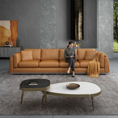 Divano 4 posti Divani di lusso Divani imbottiti Divani in pelle Divano di design Nuovo divano