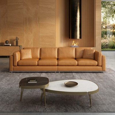 Divano 4 posti Divani di lusso Divani imbottiti Divani in pelle Divano di design Nuovo divano
