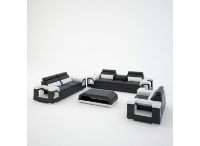 Divano in pelle Set di divani 321 Set di divani Design Moderno Divano usb 3 posti divani