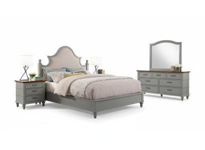Camera da letto Set Letto 2x Comodino Console Letti Tessile Doppio Hotel Imbottito