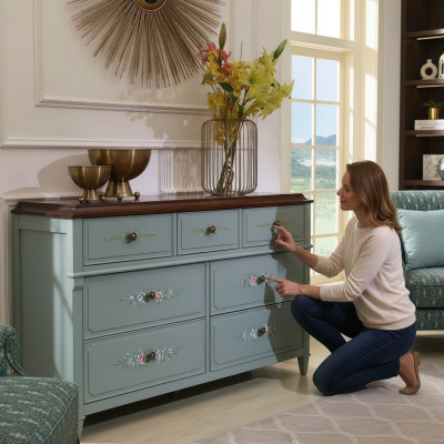 Comò 150cm Sideboard Armadio Credenza in legno Mobile cassettiere in legno massello