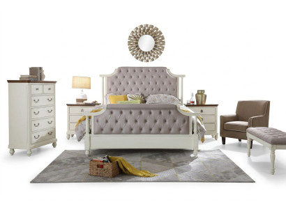 Set da camera da letto Letto 2x Comodino 3 pezzi Letti Epoca fondativa Lusso Chesterfield