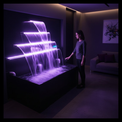Cascata Fontana Piscina impianto Acciaio inossidabile Giochi d'acqua Vasca decorativa